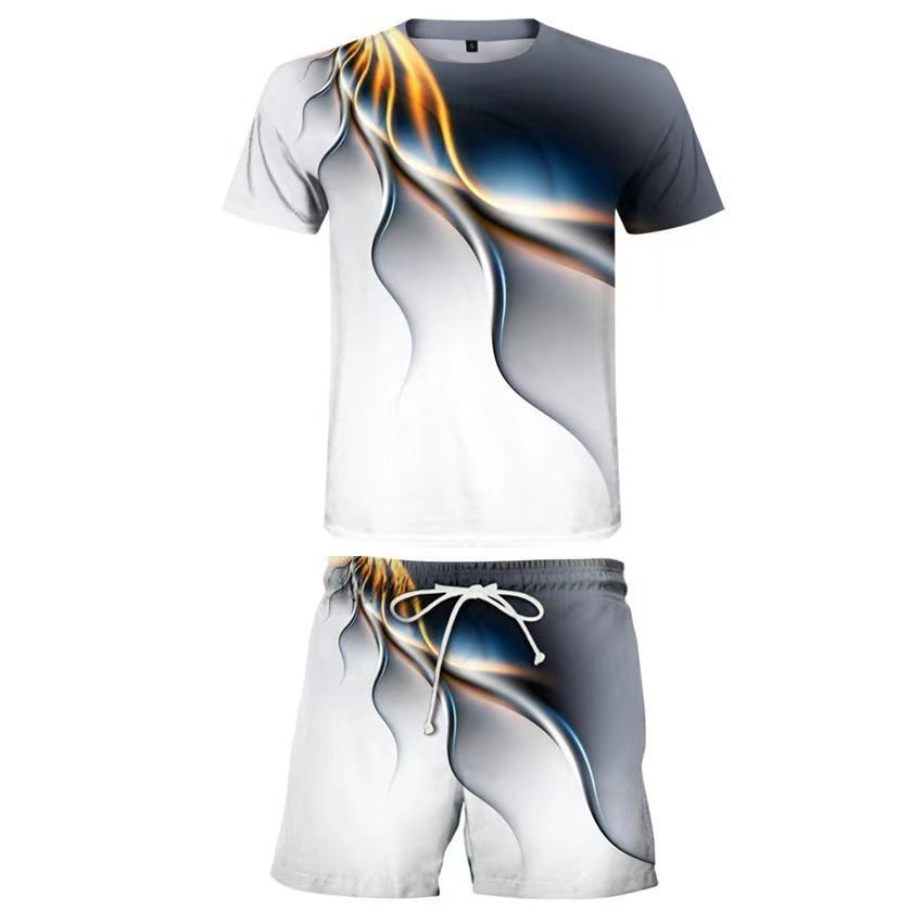 Men's Casual Printed Sportswear Two-Piece Set