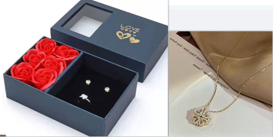 Magnetic Four Leaf Clover Necklace - Transforming Heart Pendant Jewelry