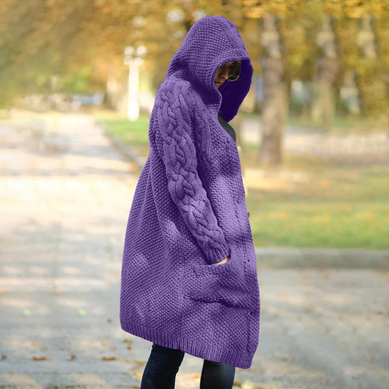 Women's Hooded Sweater Coat - Winter Collection
