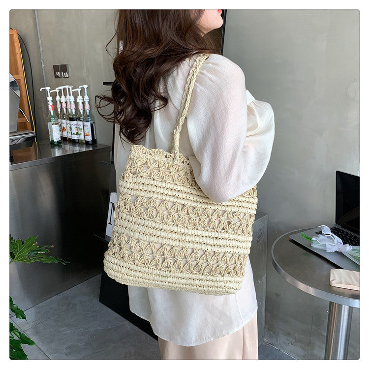 French Vintage Weave Hollow Shoulder Bag