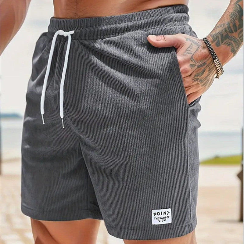 Men's Summer Corduroy Drawstring Shorts