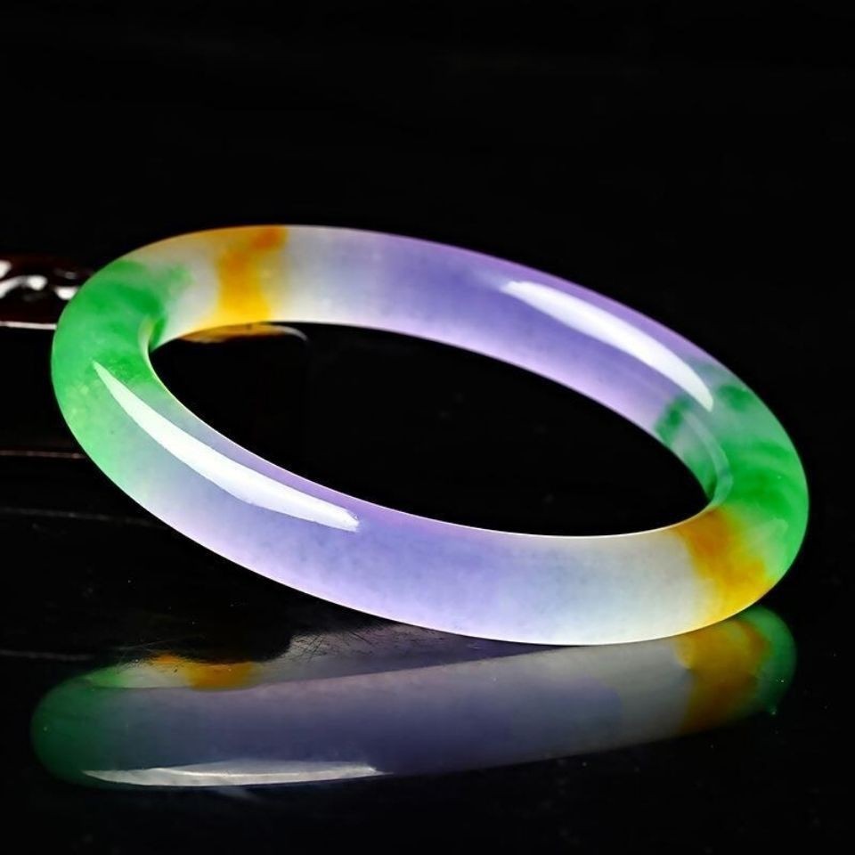 Jade Duobao Colorful Bracelet Round Bar