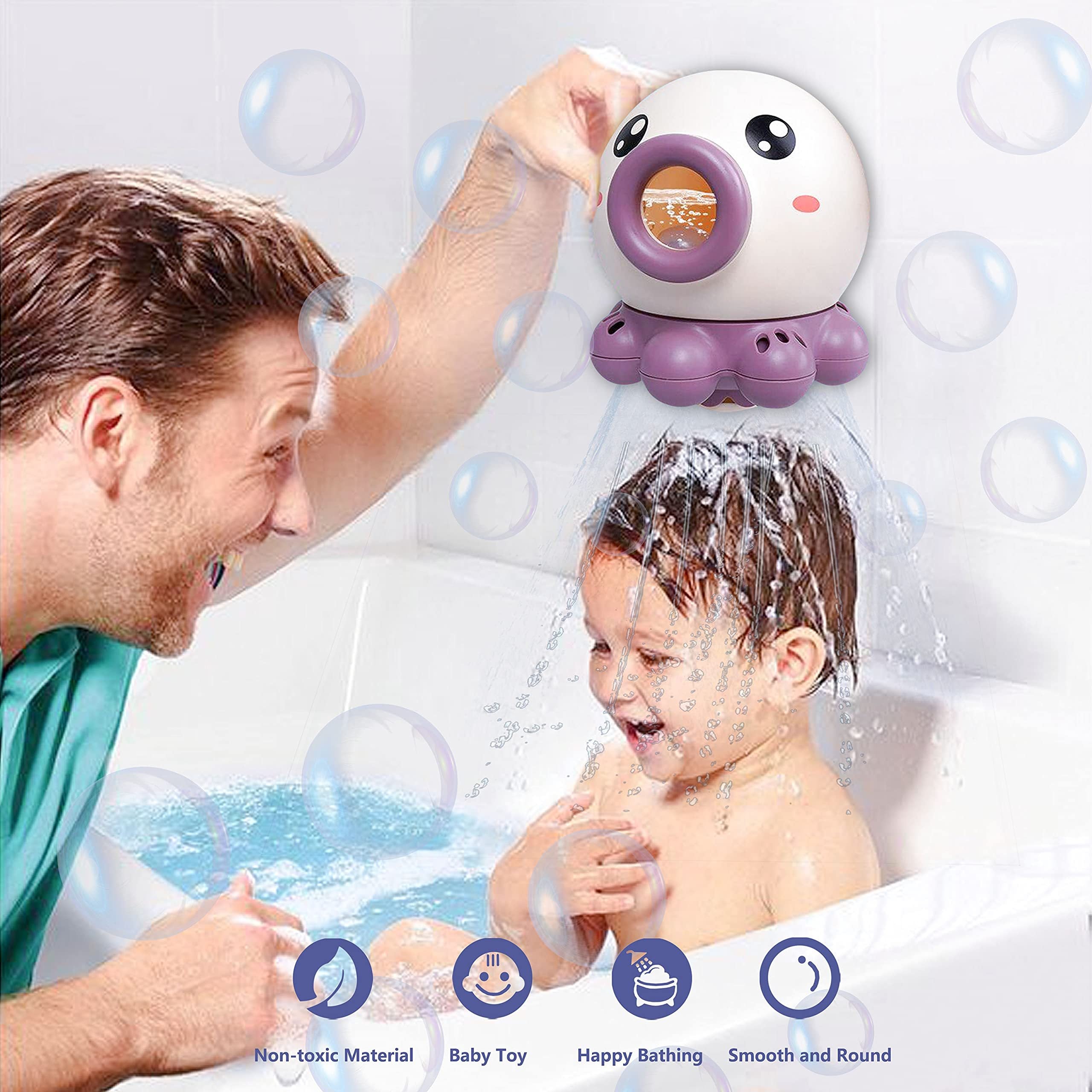 Octopus Fountain Bath Toy - Water Spray & Rotating Shower - Summer Fun for Kids