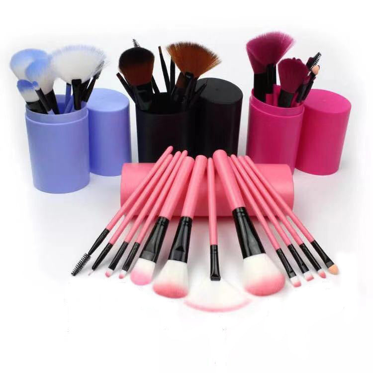Professional 12-Piece Makeup Brush Set - Blush, Eyeshadow, Highlighter & More