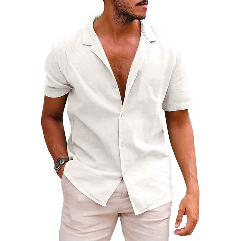 Men's Casual Button Down Shirt - Short Sleeve Beach Shirt for Summer