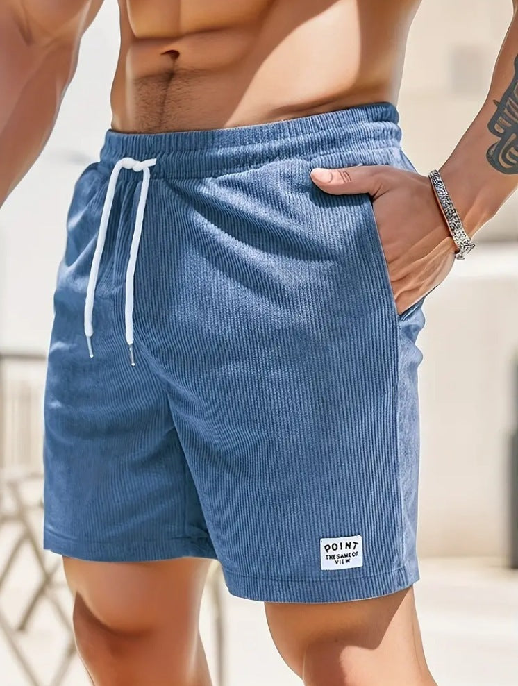 Men's Summer Corduroy Drawstring Shorts