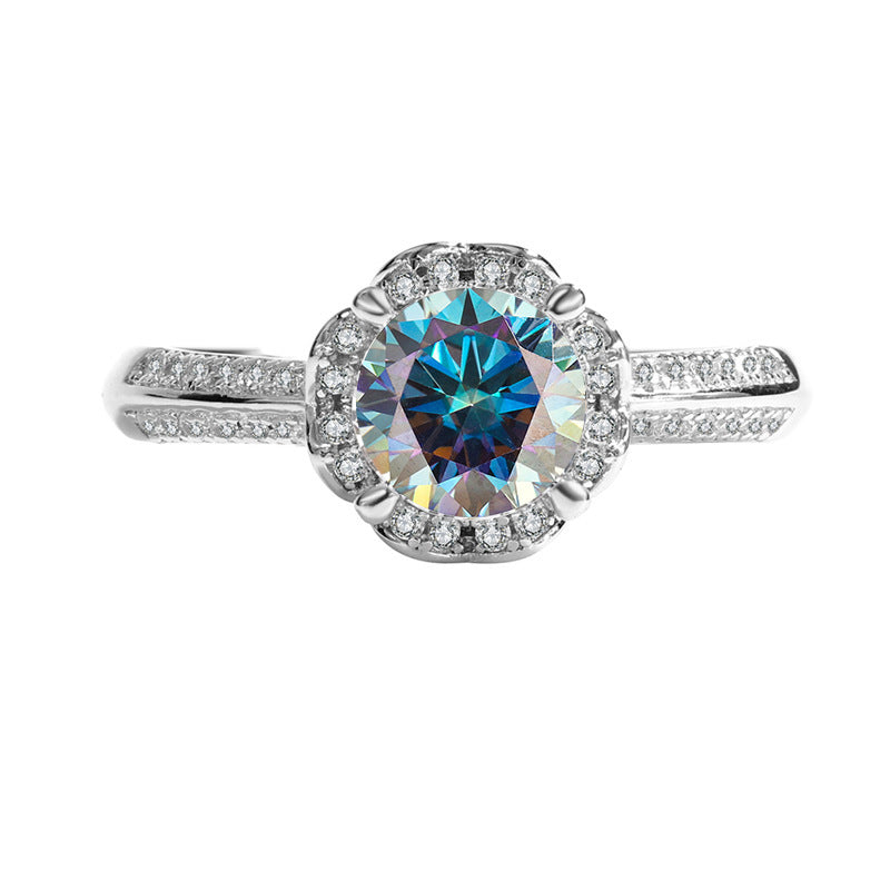 Moissanite Bridal Ring | Sterling Silver Bridal Ring | iukstore
