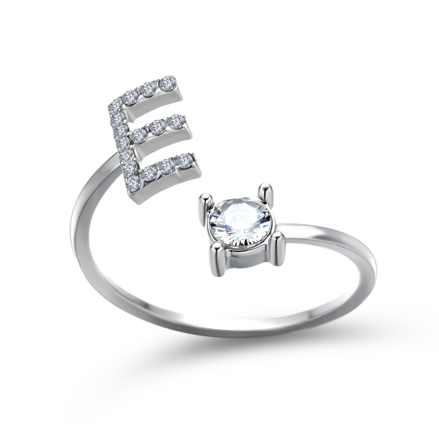 Initial Letter Ring - Personalized Adjustable Zircon Ring A-Z