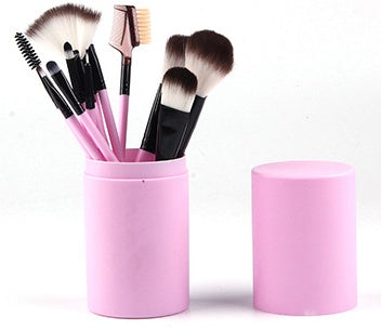 Professional 12-Piece Makeup Brush Set - Blush, Eyeshadow, Highlighter & More