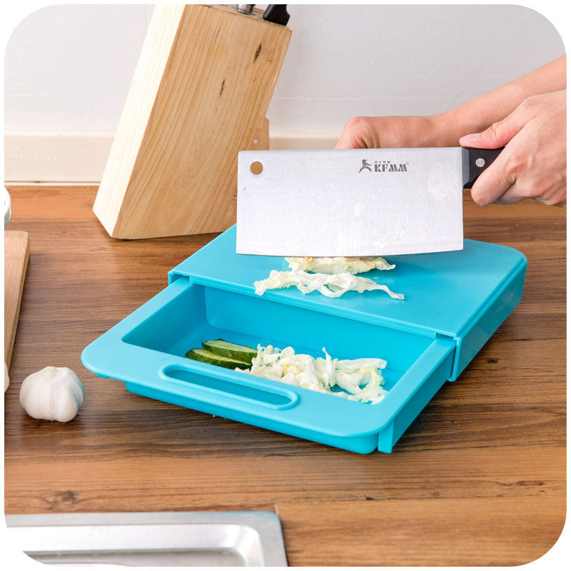 Multifunction Kitchen Chopping Block with Sink & Drain