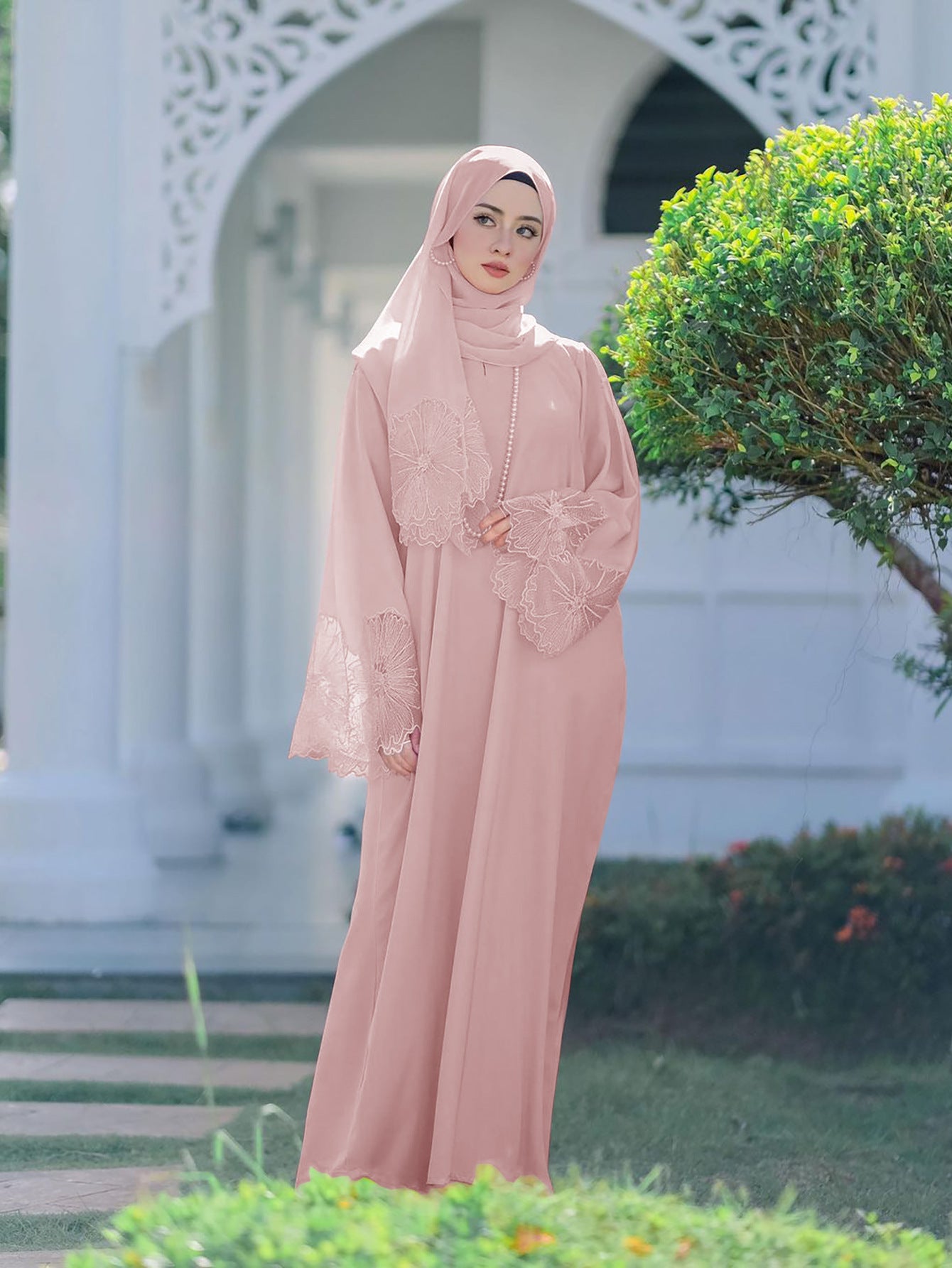 Women's Muslim Robe Malay Indonesian Dress With Headscarf