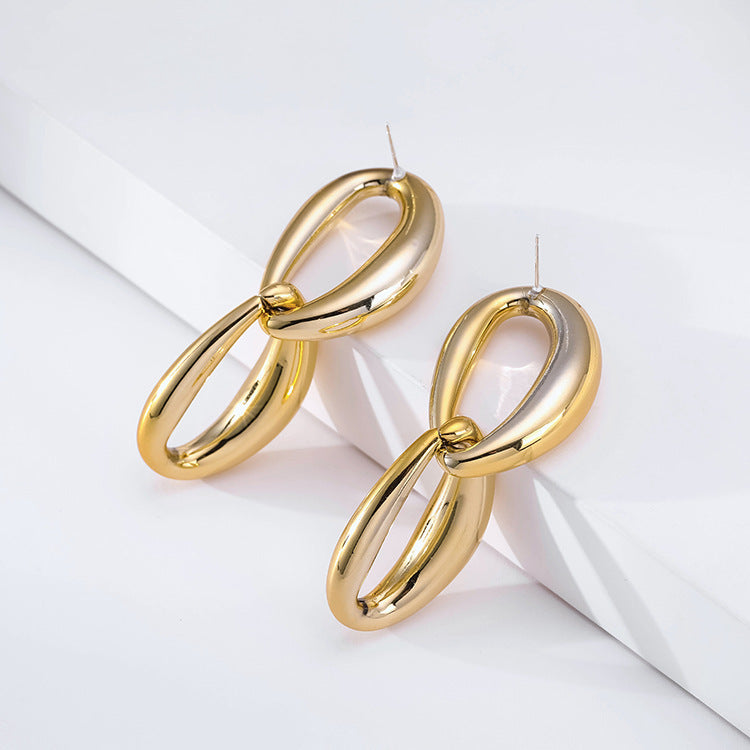 Exaggerated Temperament Gold Chain Earrings Alloy Earrings