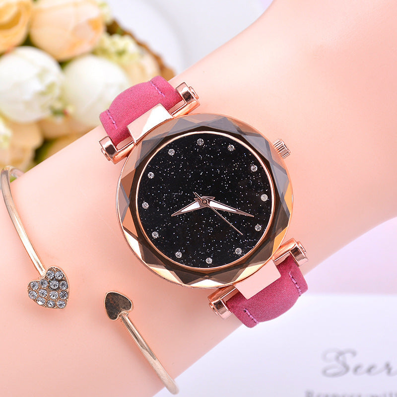 Women's Starry Sky Luminous Watch - Elegant Quartz