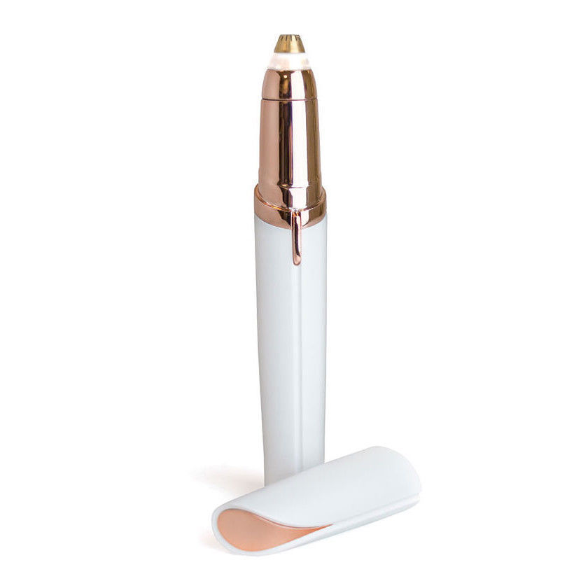 Electric Eyebrow Trimmer with LED Light - Painless Hair Removal & Gold-Plated Head