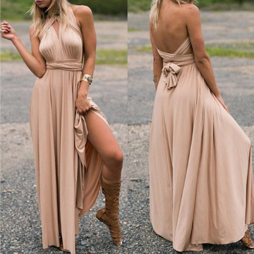 Women's Sexy Long Party Dress - Club Floor-Length Summer Backless Bandage Maxi Dress
