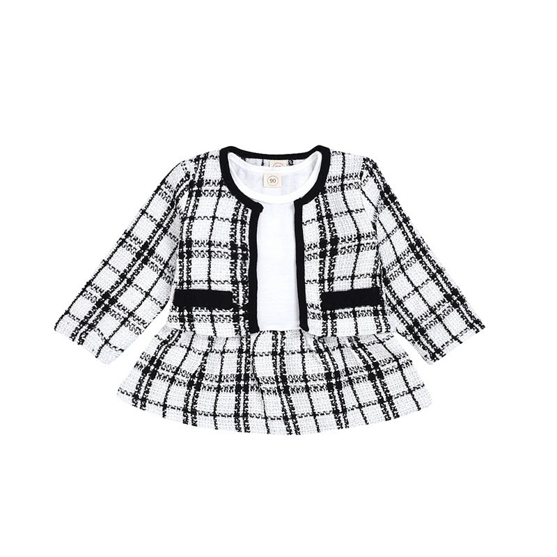 Girls Plaid Dress Set - Stylish & Comfortable