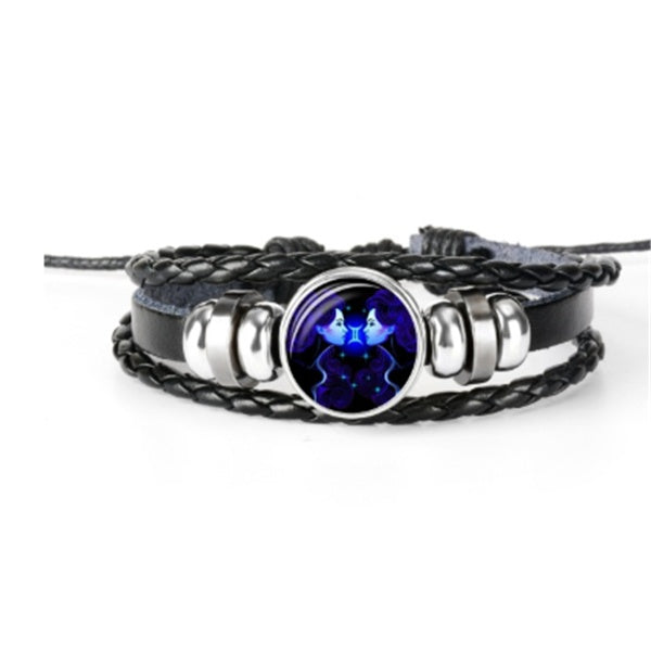 Zodiac Constellation Bracelet - Astrology Leather Bracelet for All Ages