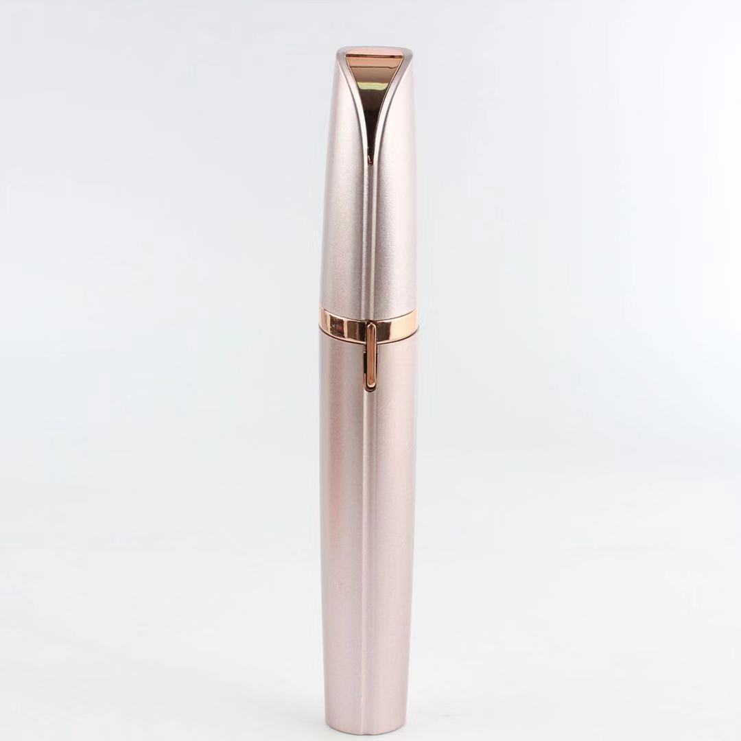 Electric Eyebrow Trimmer with LED Light - Painless Hair Removal & Gold-Plated Head