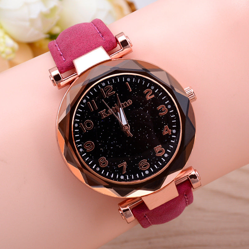 Women's Starry Sky Luminous Watch - Elegant Quartz