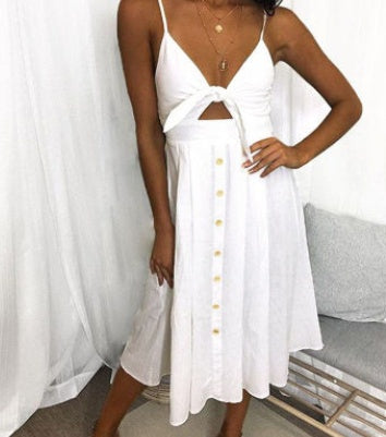 Women's Summer Party Dress - Sleeveless Backless Strap Long Close-fitting Sheath Female Evening Dresses