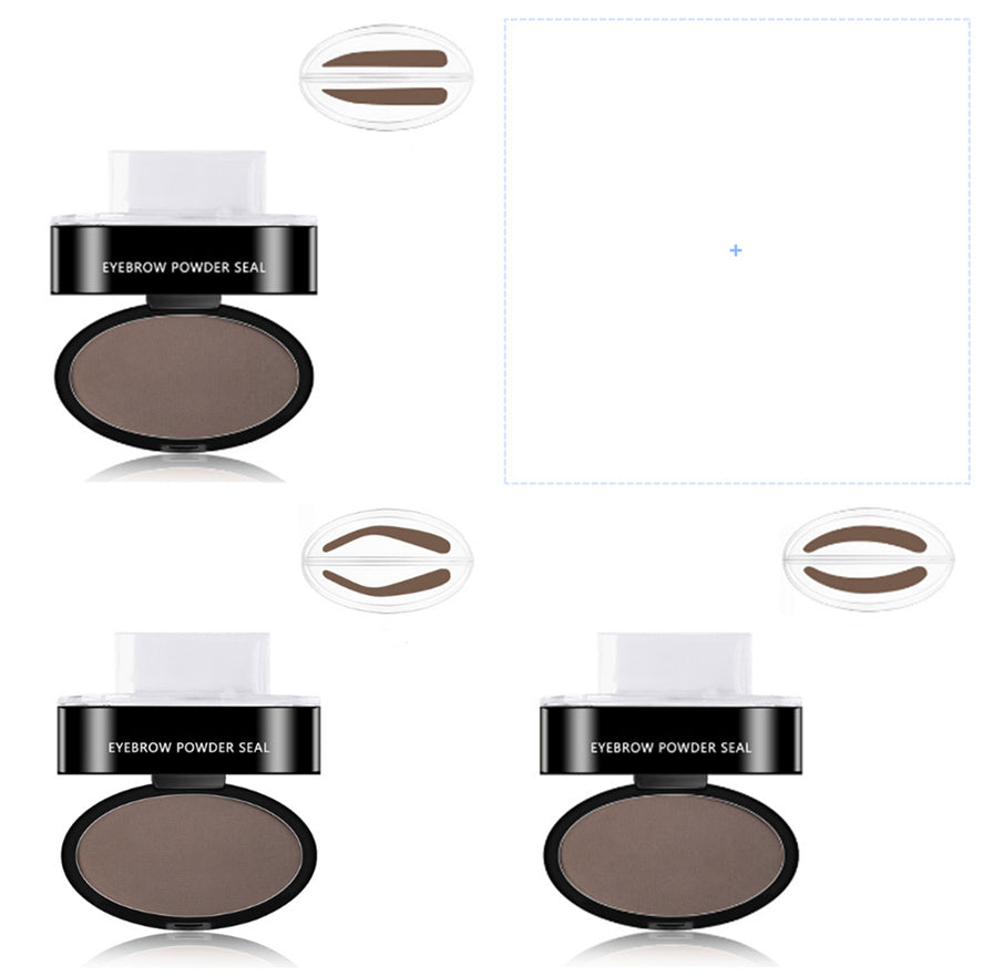 Professional Eyebrow Stamp Kit - Waterproof Powder with 3 Stencil Shapes (6g)