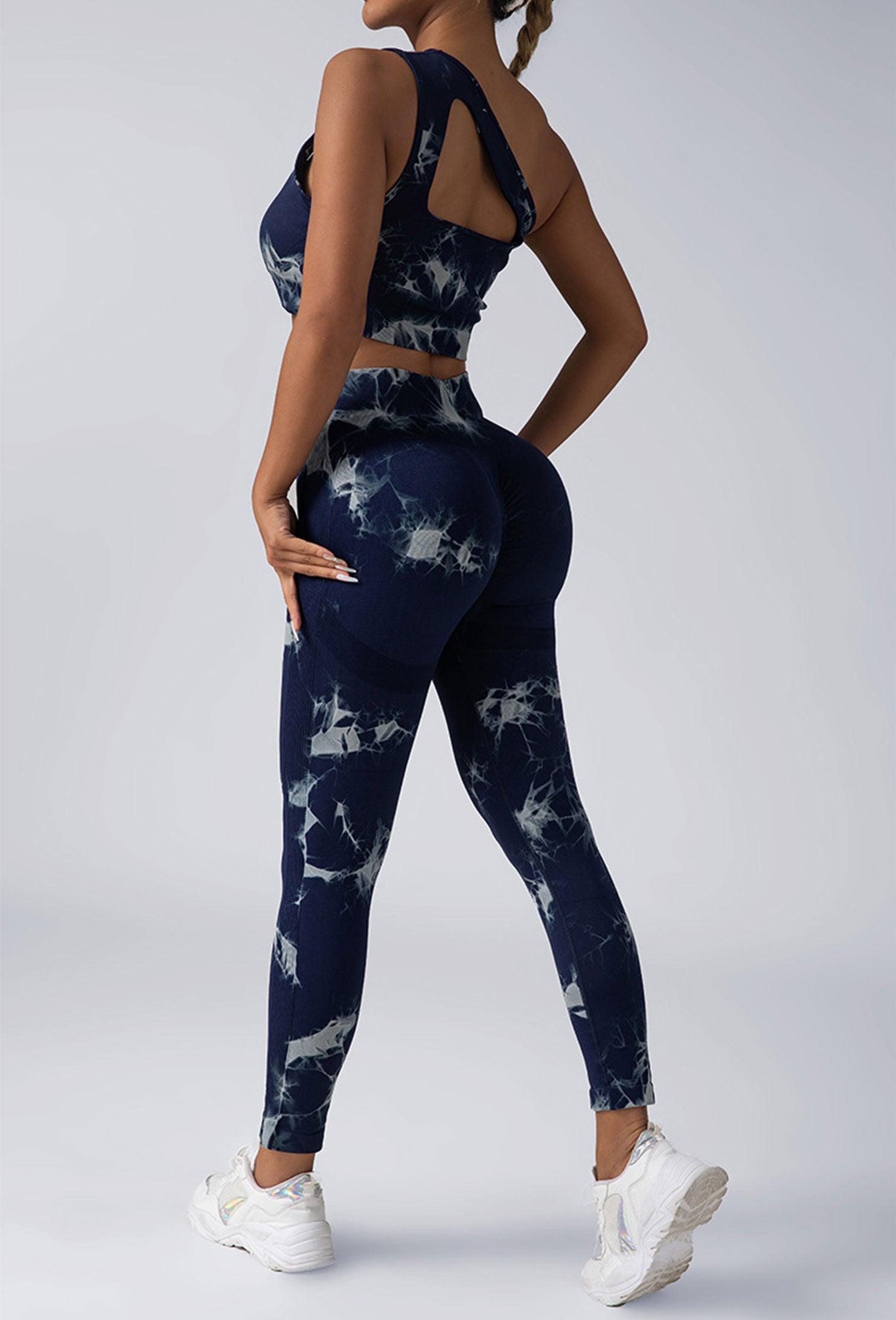 Women's Workout Leggings - High Waisted, Tie Dye, Compression Tights