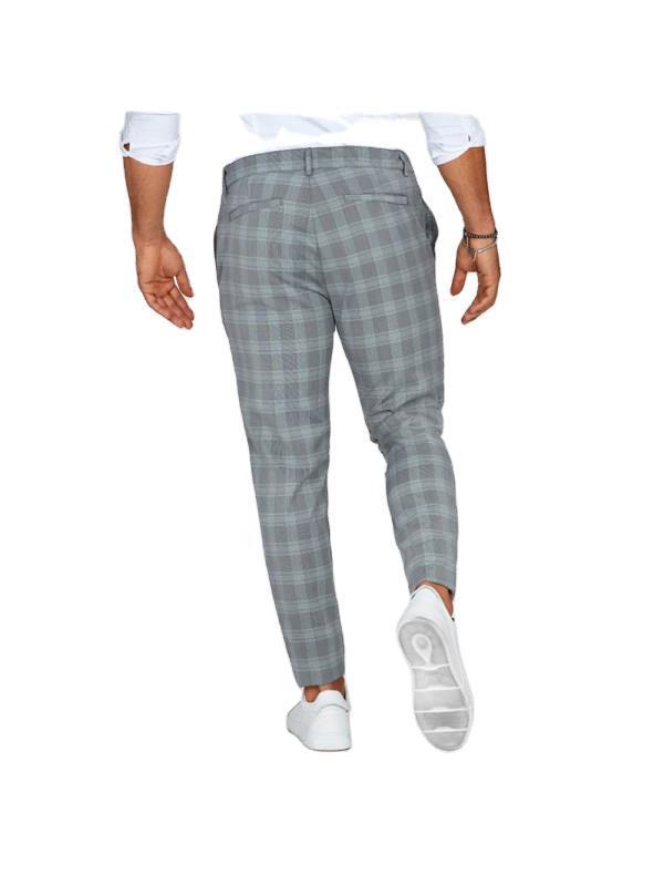 Men's Plaid Print Casual Trousers - Loose and Thin