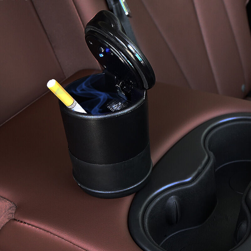 Portable Solar Car Ashtray - Detachable & Windproof