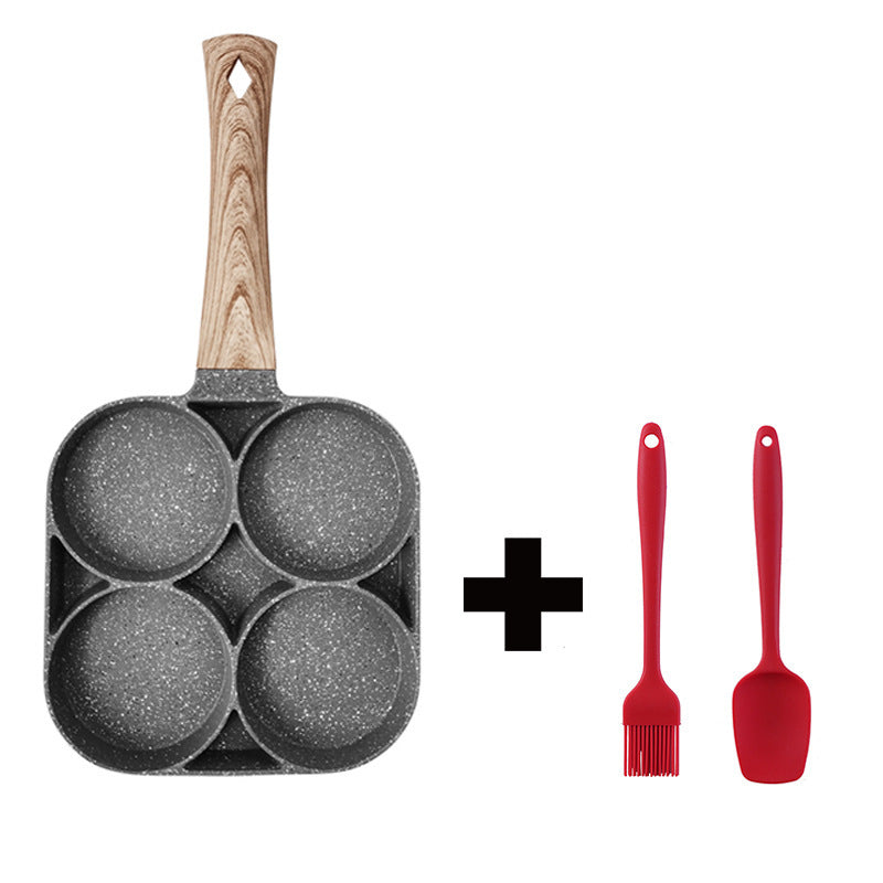 Non-Stick 4 Hole Frying Pan - Perfect for Breakfast, Burgers, Eggs, and Pancakes