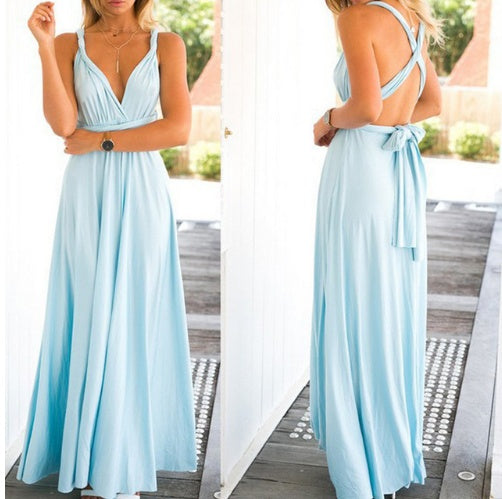 Women's Sexy Long Party Dress - Club Floor-Length Summer Backless Bandage Maxi Dress