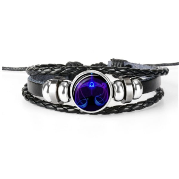 Zodiac Constellation Bracelet - Astrology Leather Bracelet for All Ages
