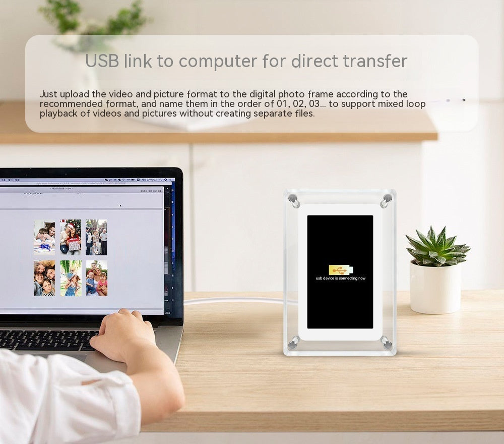 Transparent Fashion Digital Electronic Photo Album Video Advisement Player Business Gift Photo Frame