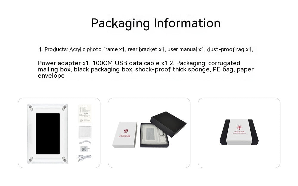Transparent Fashion Digital Electronic Photo Album Video Advisement Player Business Gift Photo Frame