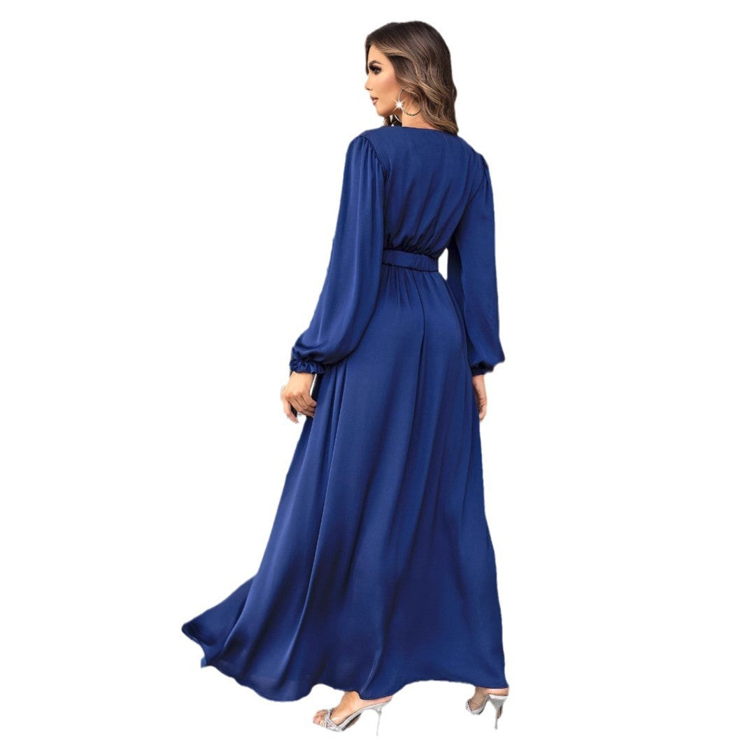 Spring New V-neck Long Chiffon Evening Dress