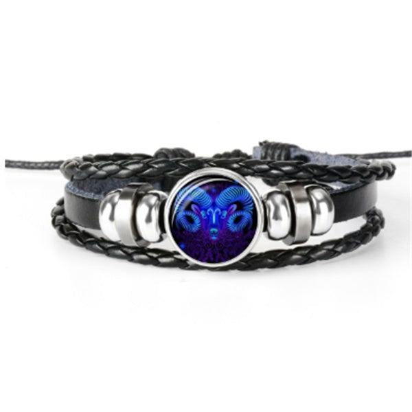 Zodiac Constellation Bracelet - Astrology Leather Bracelet for All Ages