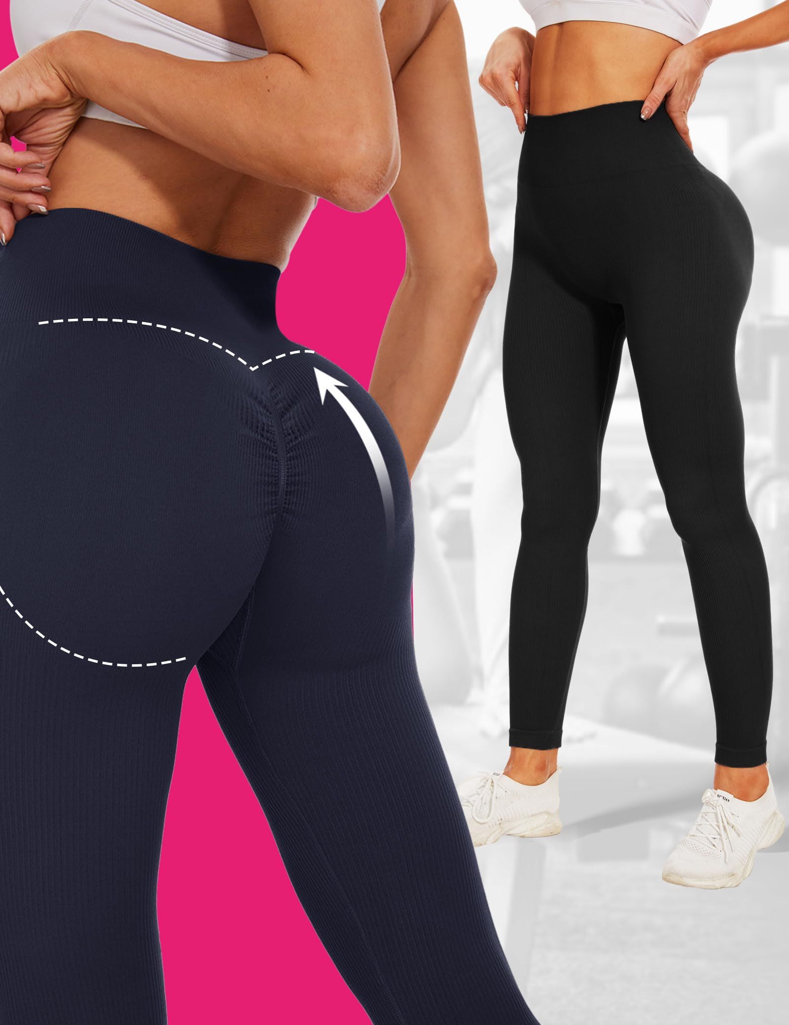 High-Waisted Seamless Leggings - Solid Color
