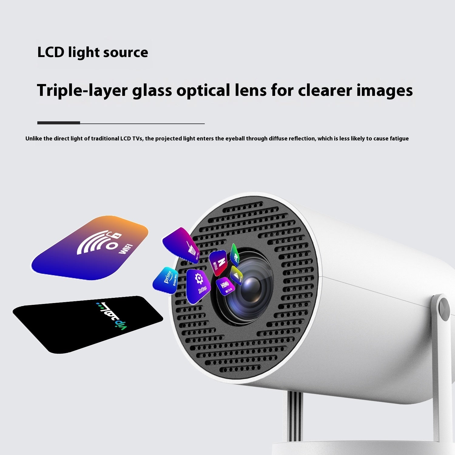 Portable Home Projector with WiFi and 4K Support