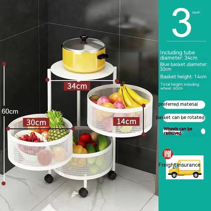 Kitchen Storage Rack - Multi-layer Rotatable Free Installation - Home&Garden