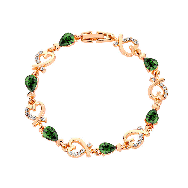 Rhinestone Love Bracelet - Valentine's Day Heart Jewelry Gift