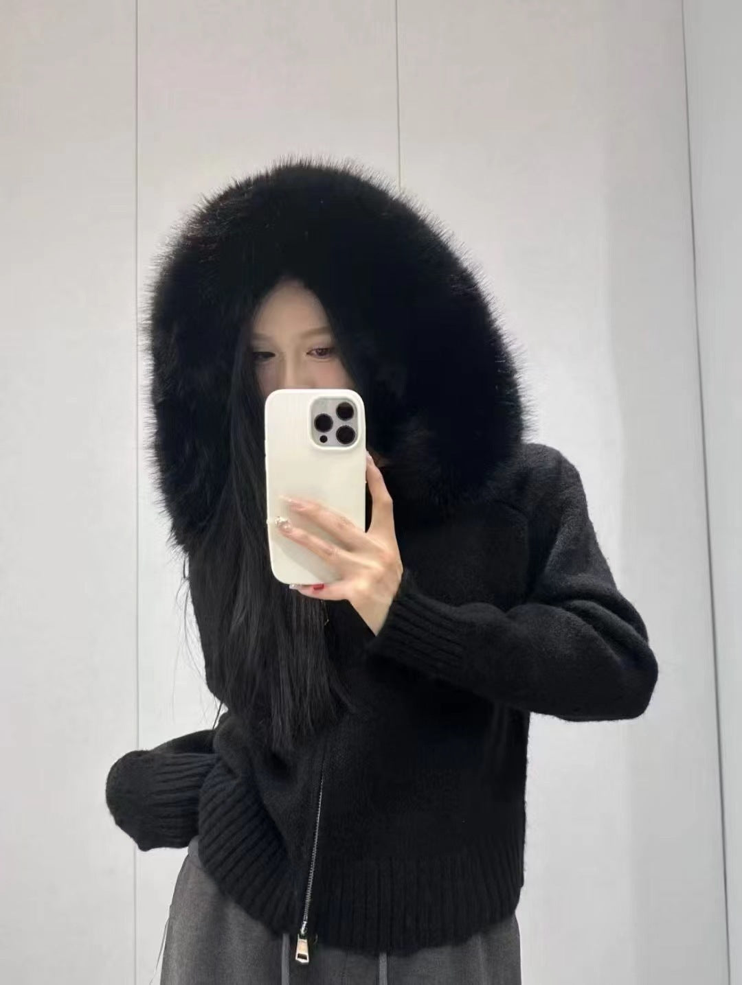 Women's Imitation Fox Fur Collar Sweater - Stylish & Warm
