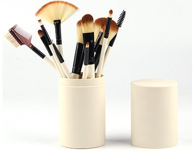 Professional 12-Piece Makeup Brush Set - Blush, Eyeshadow, Highlighter & More