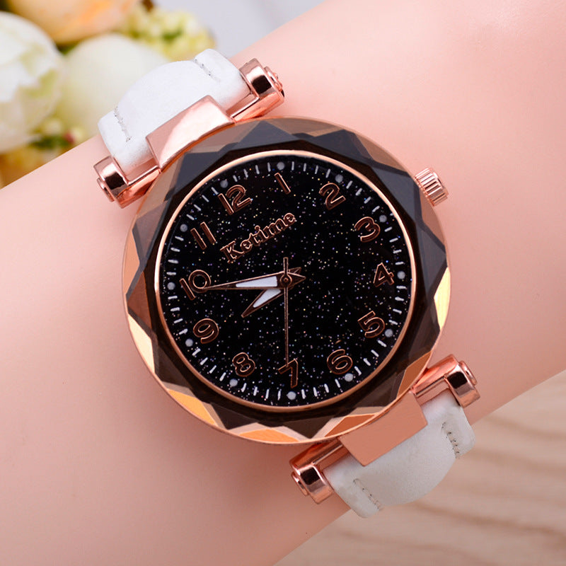 Women's Starry Sky Luminous Watch - Elegant Quartz