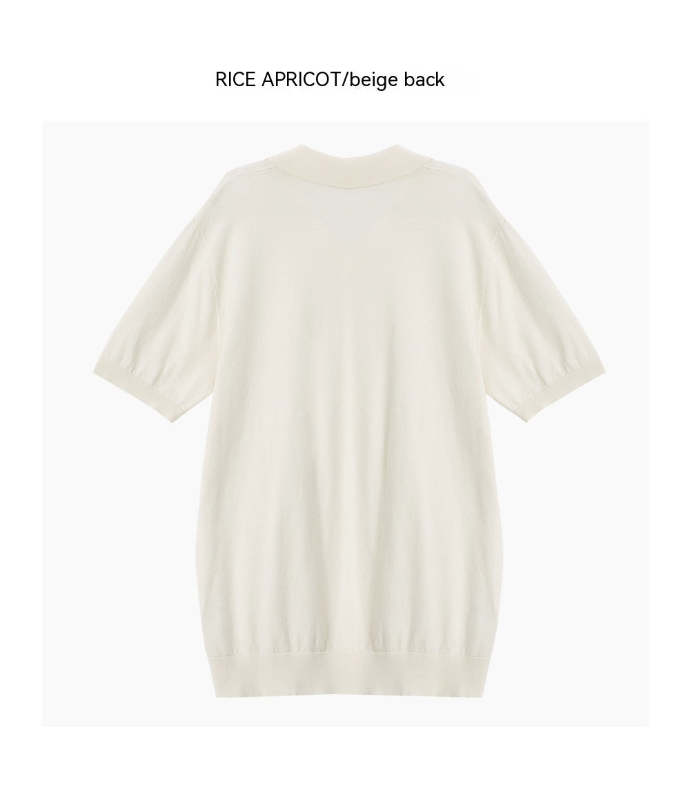 Men's Simple Short-sleeved Knitted T-shirt Top