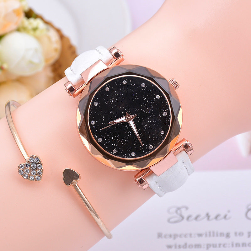 Women's Starry Sky Luminous Watch - Elegant Quartz