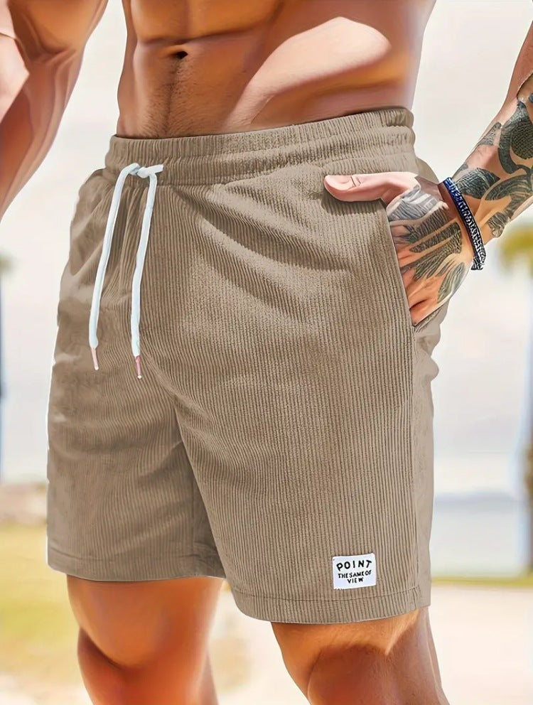 Men's Summer Corduroy Drawstring Shorts