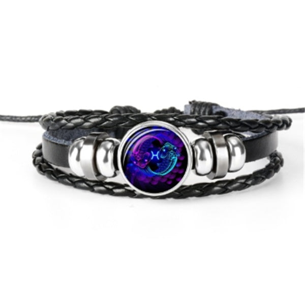 Zodiac Constellation Bracelet - Astrology Leather Bracelet for All Ages