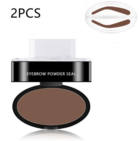 Professional Eyebrow Stamp Kit - Waterproof Powder with 3 Stencil Shapes (6g)