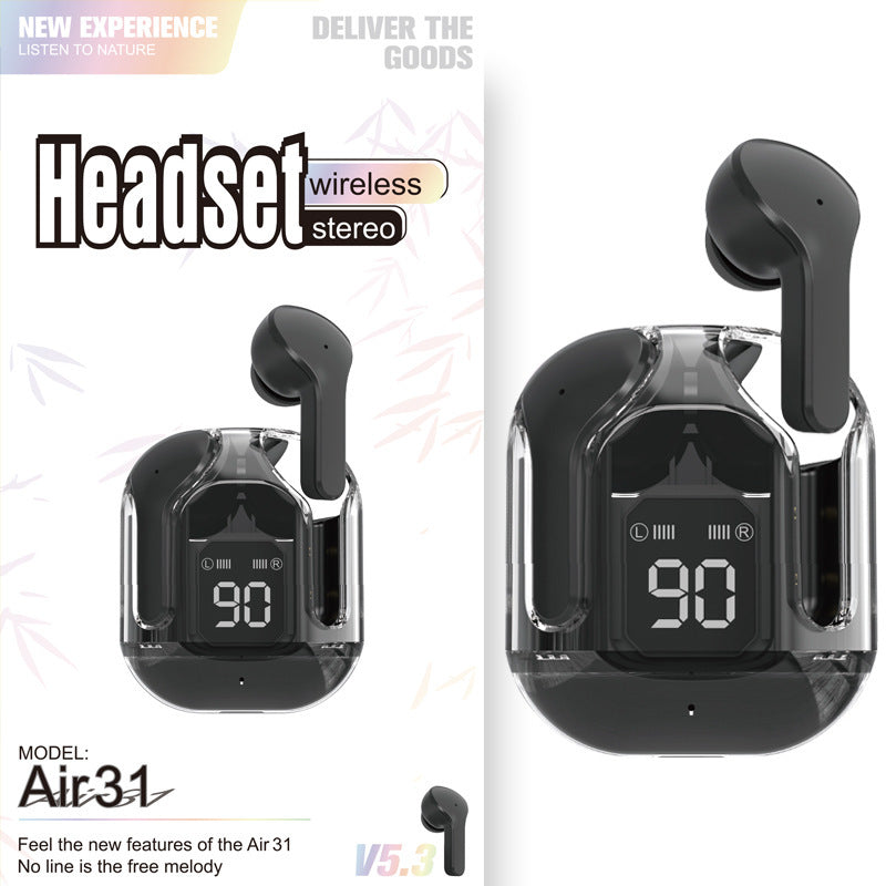 True Wireless Bluetooth Headset Digital Display ENC Noise Reduction - TechSavvy