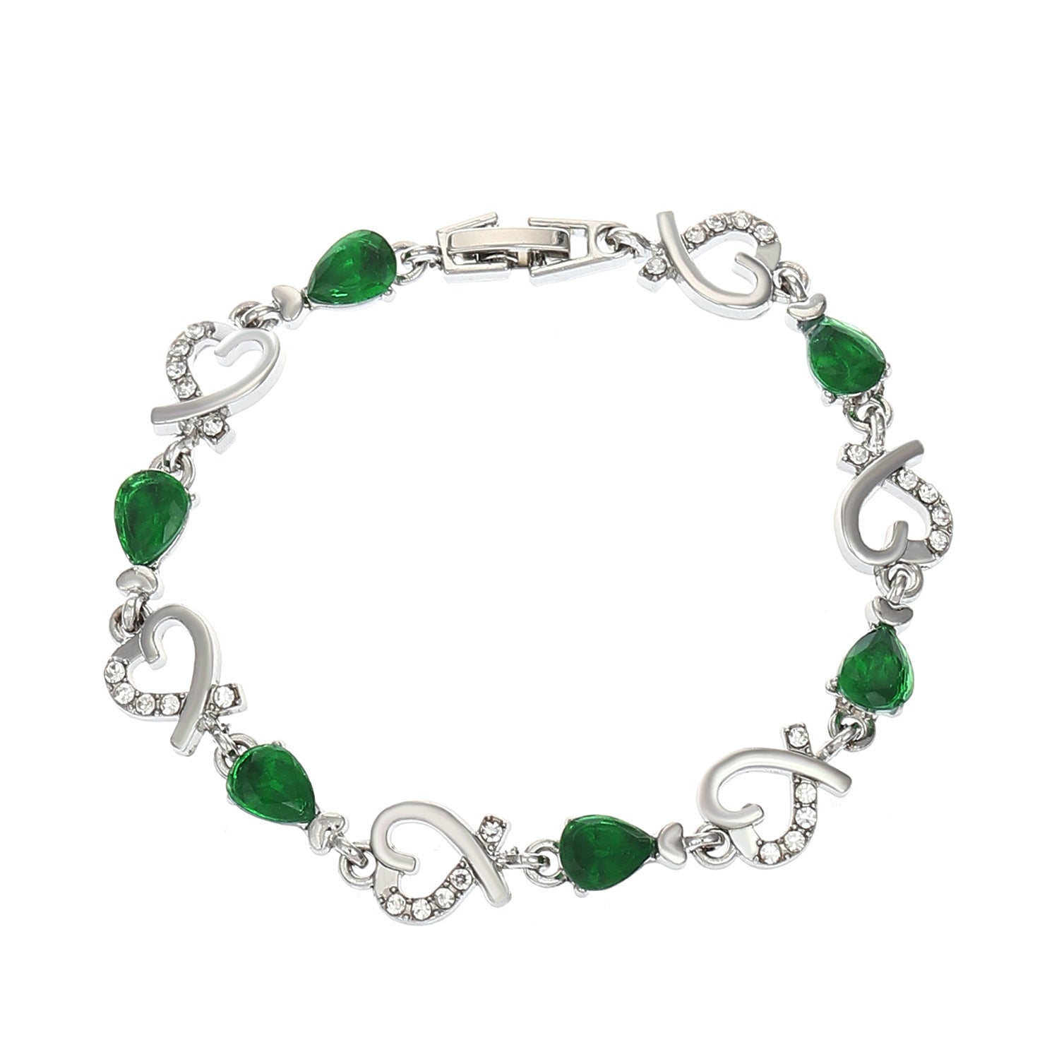 Rhinestone Love Bracelet - Valentine's Day Heart Jewelry Gift