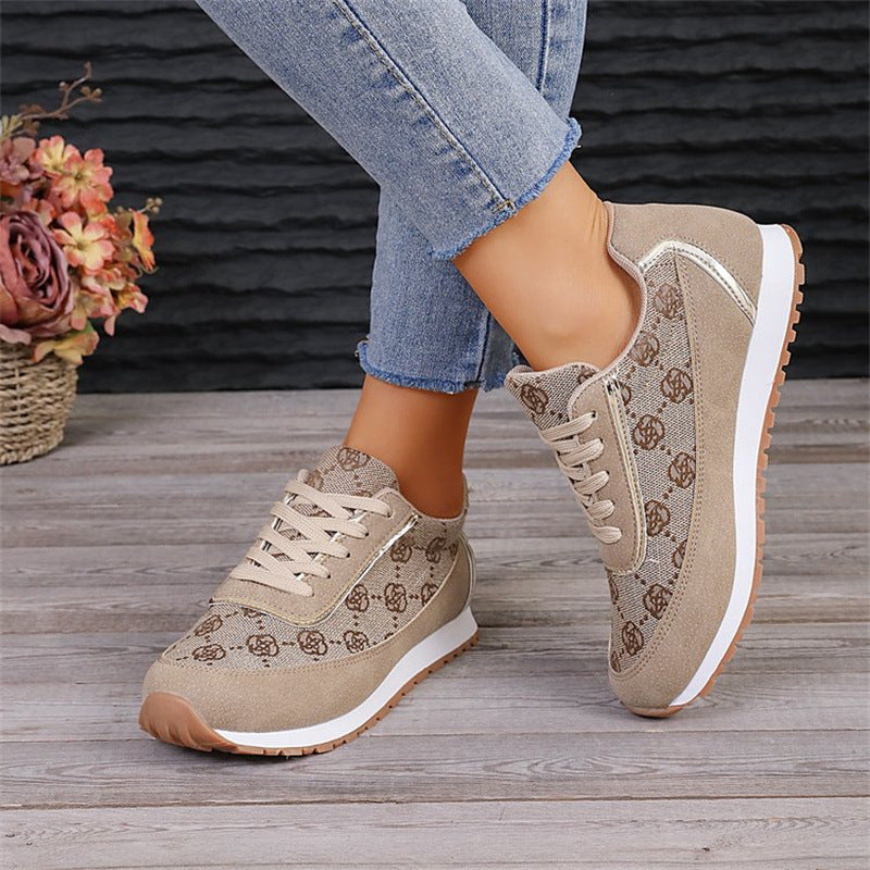Flower Print Sneakers for Women - Lightweight & Breathable